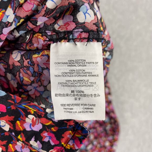 J. Crew Liberty Art Fabrics Sarah Floral Tie Neck Button Front Blouse Size 6 - Picture 8 of 8